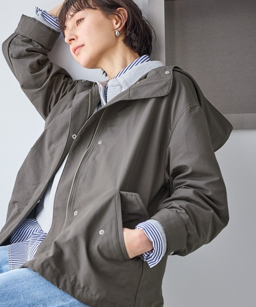 ROPE' PICNIC（ロペピクニック）の「ベーシックマウンテンパーカー スプリングコート/撥水（マウンテンパーカー・レディース・チャコールグレー/ダークブラウン/ネイビー/キナリ・FREE）」の3枚目の写真