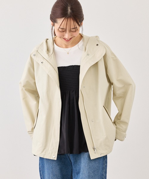 ROPE' PICNIC（ロペピクニック）の「ベーシックマウンテンパーカー スプリングコート/撥水（マウンテンパーカー・レディース・チャコールグレー/ダークブラウン/ネイビー/キナリ・FREE）」の15枚目の写真