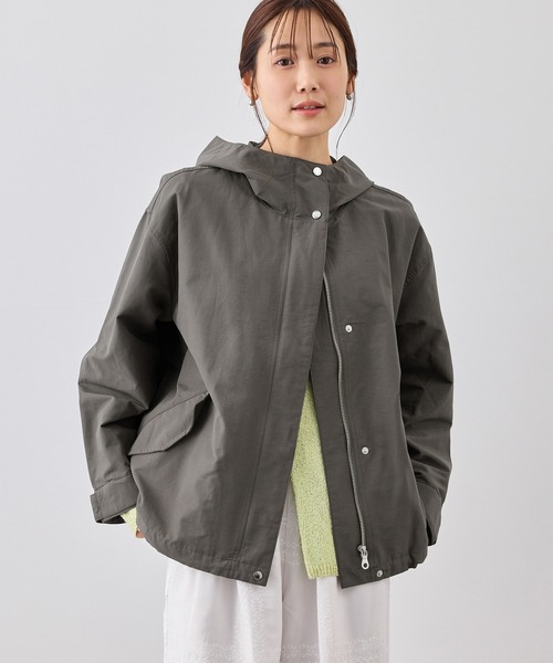 ROPE' PICNIC（ロペピクニック）の「ベーシックマウンテンパーカー スプリングコート/撥水（マウンテンパーカー・レディース・チャコールグレー/ダークブラウン/ネイビー/キナリ・FREE）」の7枚目の写真