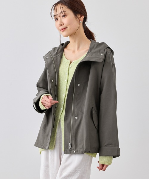 ROPE' PICNIC（ロペピクニック）の「ベーシックマウンテンパーカー スプリングコート/撥水（マウンテンパーカー・レディース・チャコールグレー/ダークブラウン/ネイビー/キナリ・FREE）」の9枚目の写真
