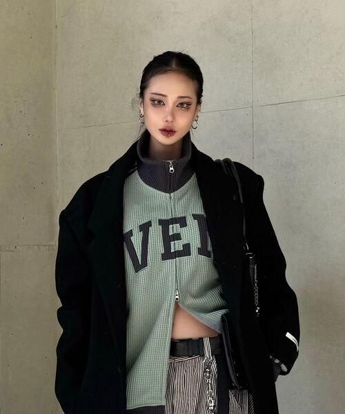 VENHIT(ベンヒット)の「VEN 96 ワッフル配色トラックトップ_ミント(その他トップス・レディース・ミント・MEDIUM/LARGE/X-LARGE)」の4枚目の写真