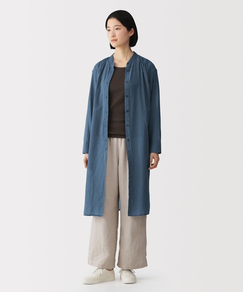 無印良品(ムジルシリョウヒン)の「婦人 強撚 シアー長袖シャツワンピース(シャツワンピース・レディース・チャコールグレー/ブラック/ブルー系・S/M/L/XL)」の15枚目の写真
