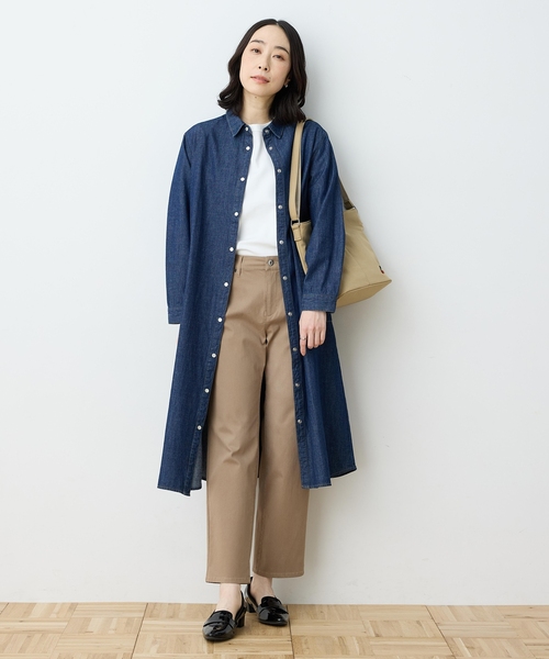 DECOY SINCE 1981（デコイシンスイチキュウハチイチ）の「【羽織としても楽しめる】デニムワンピース【ポケットあり】（ワンピース・レディース・ネイビー・9号/11号/13号）」の2枚目の写真