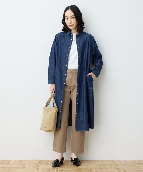 DECOY SINCE 1981（デコイシンスイチキュウハチイチ）の「【羽織としても楽しめる】デニムワンピース【ポケットあり】（ワンピース・レディース・ネイビー・9号/11号/13号）」の3枚目の写真