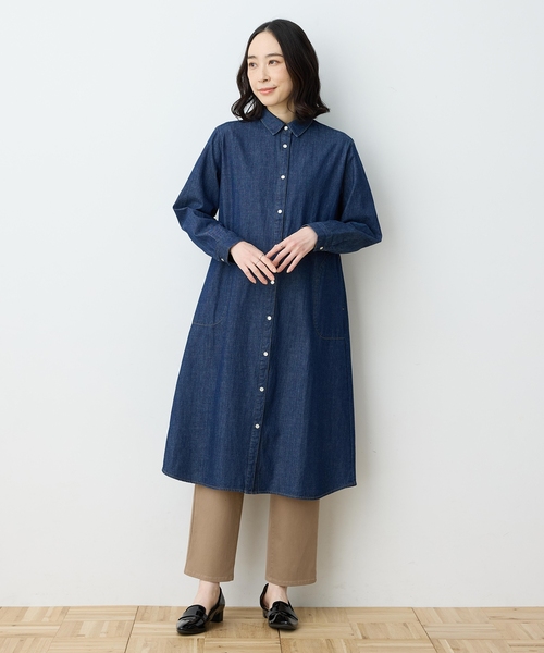 DECOY SINCE 1981（デコイシンスイチキュウハチイチ）の「【羽織としても楽しめる】デニムワンピース【ポケットあり】（ワンピース・レディース・ネイビー・9号/11号/13号）」の21枚目の写真