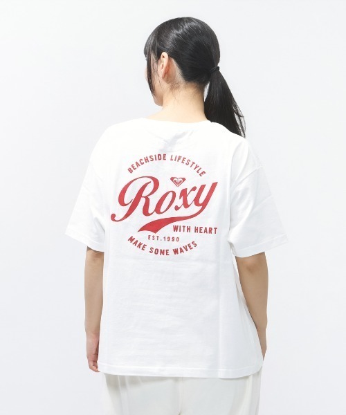 ROXY(ロキシー)の「ロキシー ROXY ROXY WITH HEART S/S TEE(Tシャツ/カットソー・レディース・ホワイト×レッド/ブラック/グレー・S/M/L)」の5枚目の写真