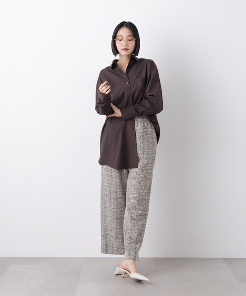 NANO universe(ナノユニバース)の「マシンウォッシャブルイージーケア オーバーシャツ(シャツ/ブラウス・レディース・ブラウン/ホワイト/ベージュ・FREE)」の15枚目の写真