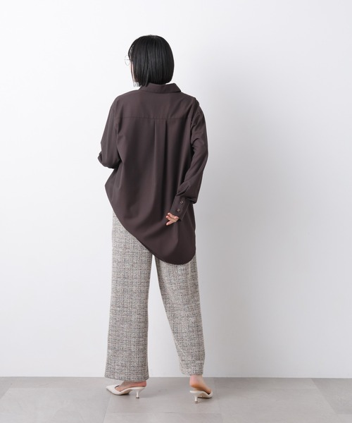 NANO universe(ナノユニバース)の「マシンウォッシャブルイージーケア オーバーシャツ(シャツ/ブラウス・レディース・ブラウン/ホワイト/ベージュ・FREE)」の16枚目の写真