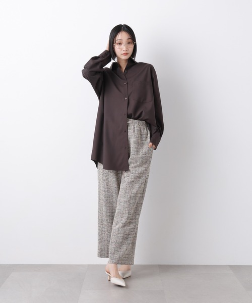 NANO universe(ナノユニバース)の「マシンウォッシャブルイージーケア オーバーシャツ(シャツ/ブラウス・レディース・ブラウン/ホワイト/ベージュ・FREE)」の18枚目の写真