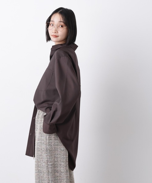 NANO universe(ナノユニバース)の「マシンウォッシャブルイージーケア オーバーシャツ(シャツ/ブラウス・レディース・ブラウン/ホワイト/ベージュ・FREE)」の13枚目の写真