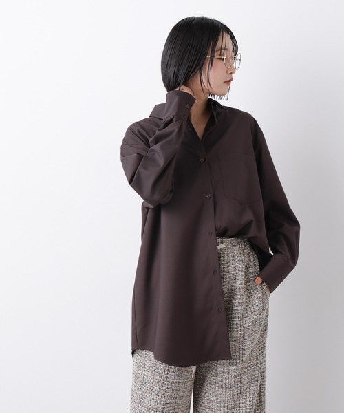 NANO universe(ナノユニバース)の「マシンウォッシャブルイージーケア オーバーシャツ(シャツ/ブラウス・レディース・ブラウン/ホワイト/ベージュ・FREE)」の14枚目の写真