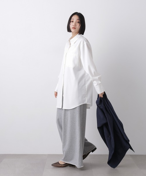 NANO universe(ナノユニバース)の「マシンウォッシャブルイージーケア オーバーシャツ(シャツ/ブラウス・レディース・ブラウン/ホワイト/ベージュ・FREE)」の7枚目の写真