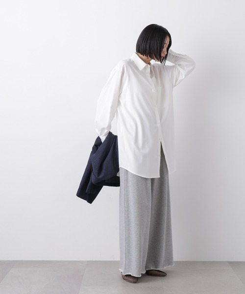 NANO universe(ナノユニバース)の「マシンウォッシャブルイージーケア オーバーシャツ(シャツ/ブラウス・レディース・ブラウン/ホワイト/ベージュ・FREE)」の9枚目の写真