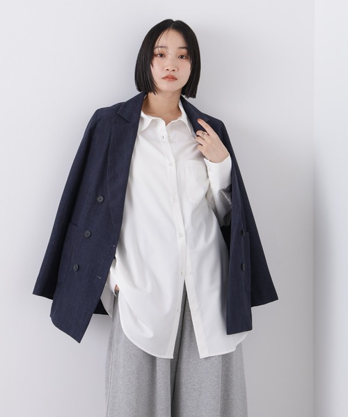 NANO universe(ナノユニバース)の「マシンウォッシャブルイージーケア オーバーシャツ(シャツ/ブラウス・レディース・ブラウン/ホワイト/ベージュ・FREE)」の10枚目の写真