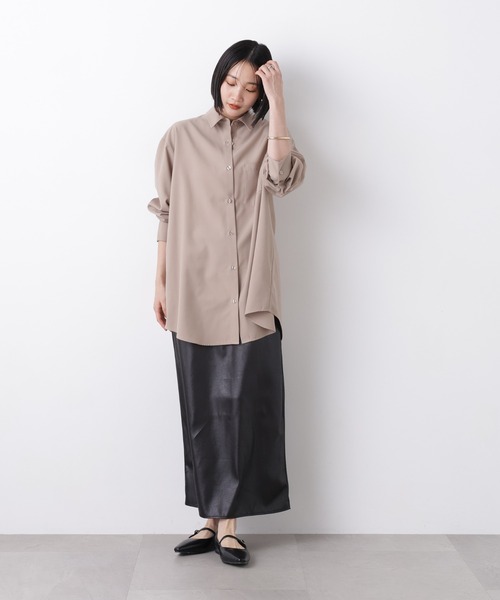 NANO universe(ナノユニバース)の「マシンウォッシャブルイージーケア オーバーシャツ(シャツ/ブラウス・レディース・ブラウン/ホワイト/ベージュ・FREE)」の22枚目の写真