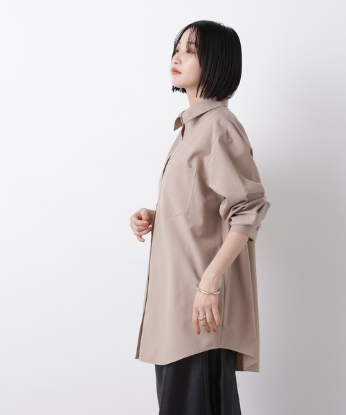 NANO universe(ナノユニバース)の「マシンウォッシャブルイージーケア オーバーシャツ(シャツ/ブラウス・レディース・ブラウン/ホワイト/ベージュ・FREE)」の20枚目の写真