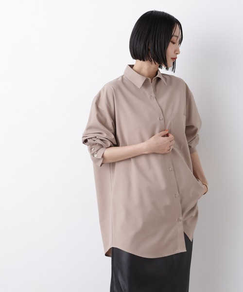 NANO universe(ナノユニバース)の「マシンウォッシャブルイージーケア オーバーシャツ(シャツ/ブラウス・レディース・ブラウン/ホワイト/ベージュ・FREE)」の21枚目の写真