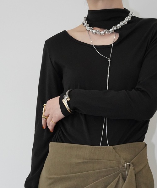 chuclla(チュクラ)の「カットアウトロングスリーブトップス chw26s128(Tシャツ/カットソー・レディース・ホワイト/グレー/ブラック・FREE)」の21枚目の写真