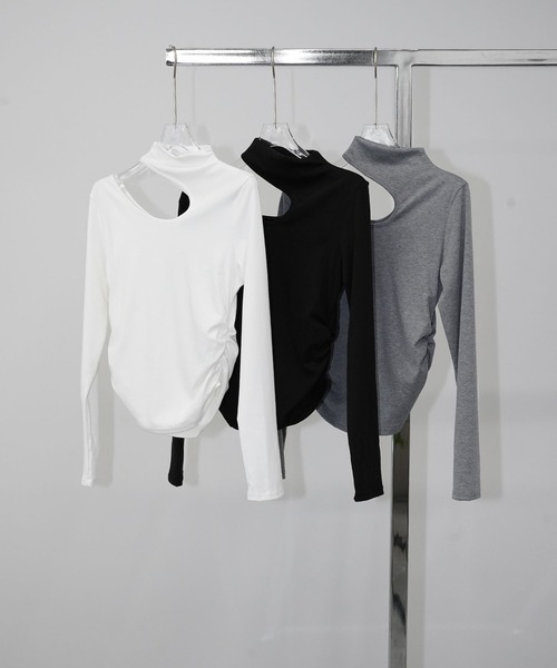 chuclla(チュクラ)の「カットアウトロングスリーブトップス chw26s128(Tシャツ/カットソー・レディース・ホワイト/グレー/ブラック・FREE)」の22枚目の写真