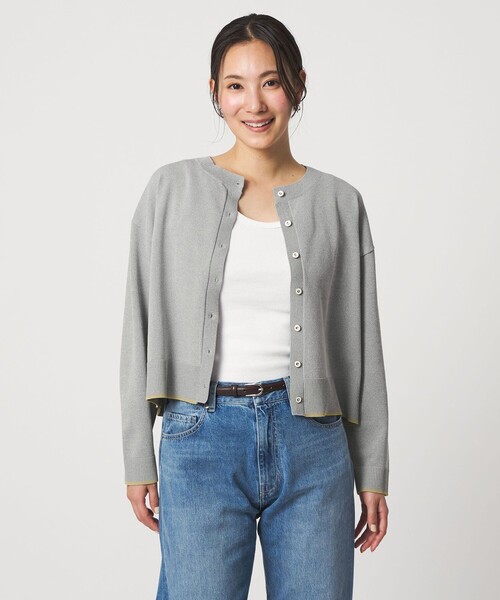 A DAY IN THE LIFE UNITED ARROWS(アデイインザライフユナイテッドアローズ)の「ヘムライン カーディガン ‐ウォッシャブル‐<A DAY IN THE LIFE>(カーディガン/ボレロ・レディース・オフホワイト/ベージュ/ライトグレー/ネイビー・FREE)」の2枚目の写真