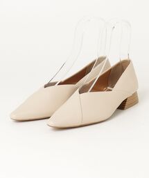 EVOL イーボル Vカットポインテッドスタックヒールパンプス IU5031