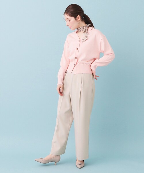 index（インデックス）の「フロントラップ風ハイウエストワイドパンツ【洗濯機OK/ストレッチ/イージーアイロン】（その他パンツ・レディース・ナチュラル/ネイビー/ピンク・36/38/40）」の20枚目の写真