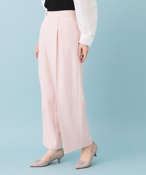 index（インデックス）の「フロントラップ風ハイウエストワイドパンツ【洗濯機OK/ストレッチ/イージーアイロン】（その他パンツ・レディース・ナチュラル/ネイビー/ピンク・36/38/40）」の18枚目の写真