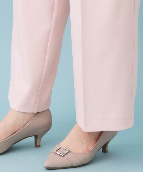 index（インデックス）の「フロントラップ風ハイウエストワイドパンツ【洗濯機OK/ストレッチ/イージーアイロン】（その他パンツ・レディース・ナチュラル/ネイビー/ピンク・36/38/40）」の4枚目の写真