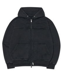 R.P LAYER HOODED ZIP-UP - WASHED BLACK
