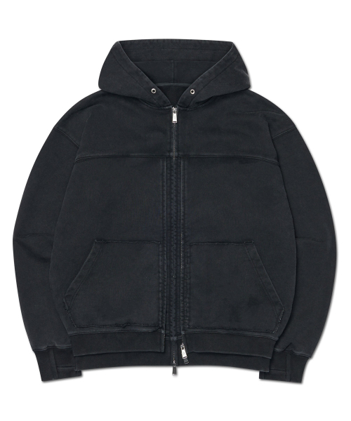 NOMANUAL(NOMANUAL)の「R.P LAYER HOODED ZIP-UP - WASHED BLACK(パーカー・レディース・その他・LARGE/MEDIUM/SMALL/X-LARGE)」の1枚目の写真
