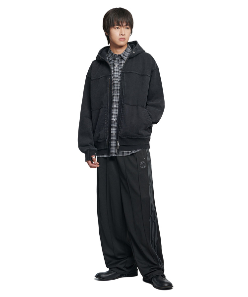 NOMANUAL(NOMANUAL)の「R.P LAYER HOODED ZIP-UP - WASHED BLACK(パーカー・レディース・その他・LARGE/MEDIUM/SMALL/X-LARGE)」の4枚目の写真