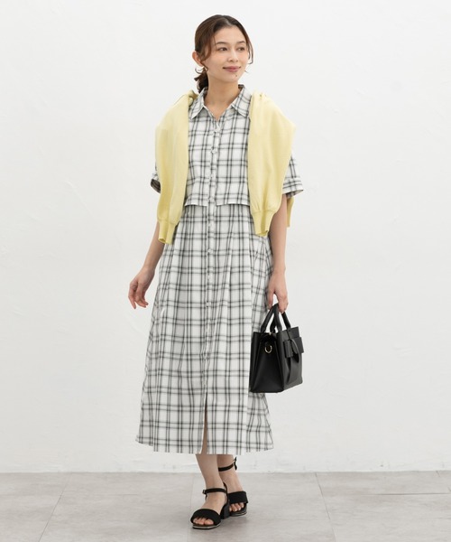 Honeys(ハニーズ)の「シャツワンピース(ワンピース・レディース・ホワイト系その他/グリーン系その他/ネイビー・S/M/LL/L)」の9枚目の写真