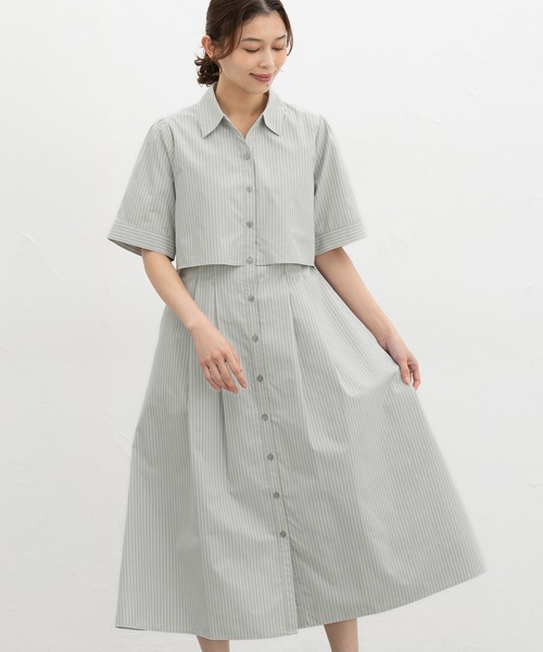 Honeys(ハニーズ)の「シャツワンピース(ワンピース・レディース・ホワイト系その他/グリーン系その他/ネイビー・S/M/LL/L)」の12枚目の写真