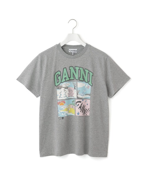 GANNI（ガニー）の「【GANNI(ガニー)】Basic Cotton Jersey Bear Comic Teddy（Tシャツ/カットソー・レディース・チャコールグレー/グレー・S）」の2枚目の写真