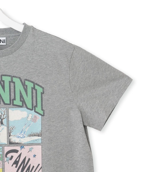 GANNI（ガニー）の「【GANNI(ガニー)】Basic Cotton Jersey Bear Comic Teddy（Tシャツ/カットソー・レディース・チャコールグレー/グレー・S）」の9枚目の写真