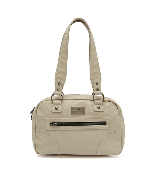 X-girl(エックスガール)の「METAL LOGO PLATE FAUX LEATHER HANDBAG(ハンドバッグ・レディース・ブラック/ホワイト・ONE SIZE)」の3枚目の写真