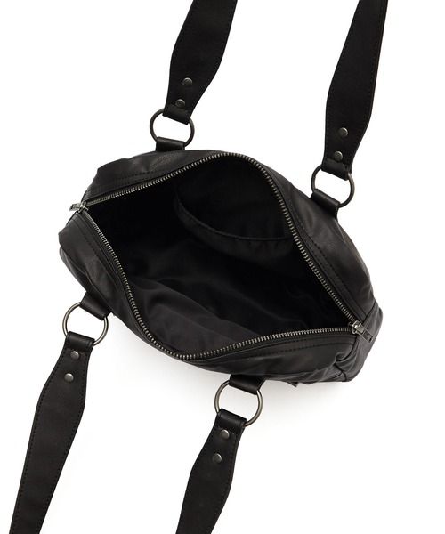 X-girl(エックスガール)の「METAL LOGO PLATE FAUX LEATHER HANDBAG(ハンドバッグ・レディース・ブラック/ホワイト・ONE SIZE)」の10枚目の写真