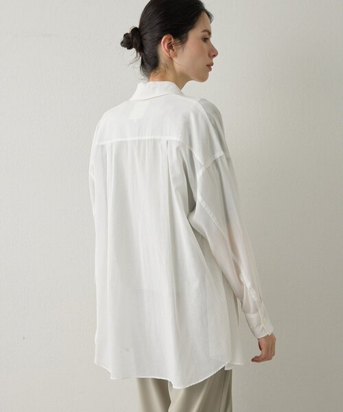 Drawing Numbers（ドローイング ナンバーズ）の「【Drawing Numbers】コットンシースルーブラウス（シャツ/ブラウス・レディース・ブラック/ブラウン/ホワイト・38）」の6枚目の写真