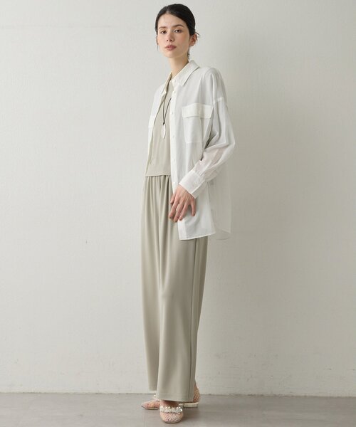 Drawing Numbers（ドローイング ナンバーズ）の「【Drawing Numbers】コットンシースルーブラウス（シャツ/ブラウス・レディース・ブラック/ブラウン/ホワイト・38）」の10枚目の写真