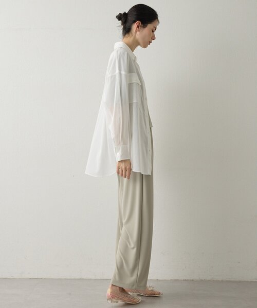 Drawing Numbers（ドローイング ナンバーズ）の「【Drawing Numbers】コットンシースルーブラウス（シャツ/ブラウス・レディース・ブラック/ブラウン/ホワイト・38）」の13枚目の写真