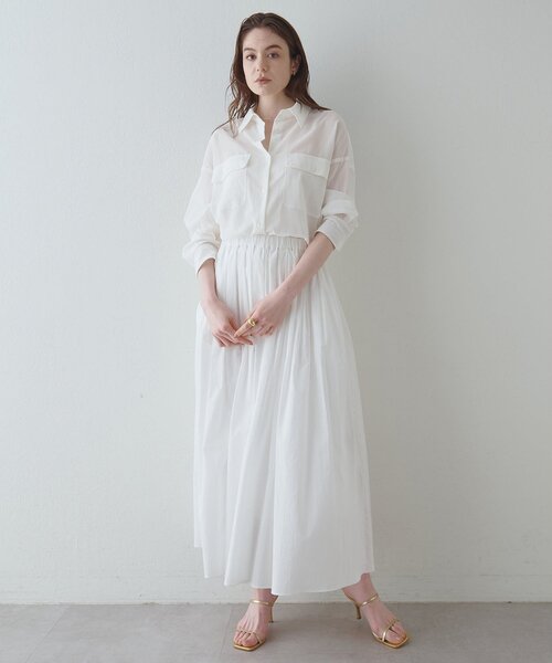 Drawing Numbers（ドローイング ナンバーズ）の「【Drawing Numbers】コットンシースルーブラウス（シャツ/ブラウス・レディース・ブラック/ブラウン/ホワイト・38）」の15枚目の写真