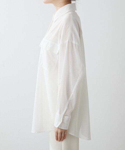 Drawing Numbers（ドローイング ナンバーズ）の「【Drawing Numbers】コットンシースルーブラウス（シャツ/ブラウス・レディース・ブラック/ブラウン/ホワイト・38）」の17枚目の写真