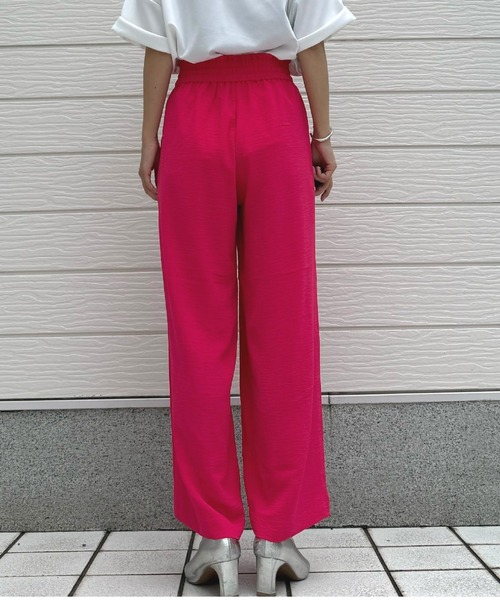 Q(キュー)の「リラックス麻ライクワイドパンツ(その他パンツ・レディース・アイボリー/ブラック/ピンク・MEDIUM)」の22枚目の写真