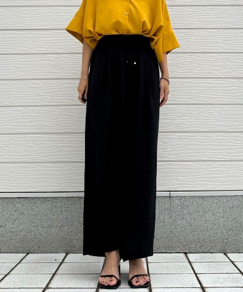 Q(キュー)の「リラックス麻ライクワイドパンツ(その他パンツ・レディース・アイボリー/ブラック/ピンク・MEDIUM)」の18枚目の写真