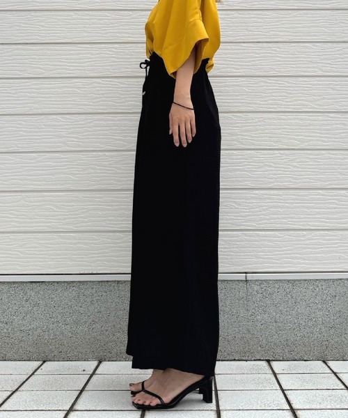 Q(キュー)の「リラックス麻ライクワイドパンツ(その他パンツ・レディース・アイボリー/ブラック/ピンク・MEDIUM)」の19枚目の写真