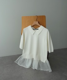 YECCA VECCA（イェッカヴェッカ）の「2way襟付きフリルレイヤードニット（ニット/セーター）」