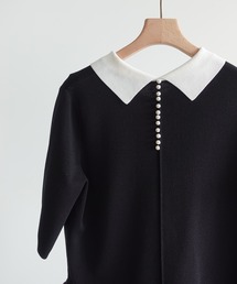 YECCA VECCA（イェッカヴェッカ）の「2way襟付きフリルレイヤードニット（ニット/セーター）」