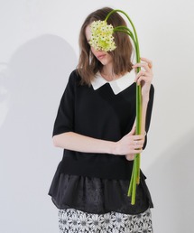 YECCA VECCA（イェッカヴェッカ）の「2way襟付きフリルレイヤードニット（ニット/セーター）」