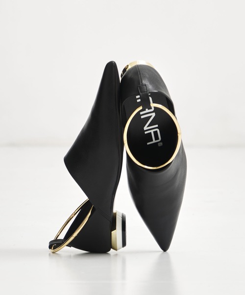 MANA(マナ)の「【MANA/マナ】ankle strap flat shoes/アンクルストラップフラットシューズ(パンプス・レディース・ブラック・40/39/38/37)」の1枚目の写真