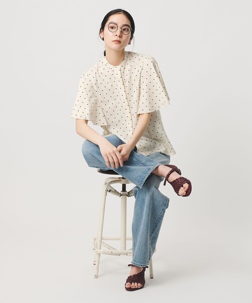 BEAUTY&YOUTH UNITED ARROWS(ビューティーアンドユースユナイテッドアローズ)の「【WEB限定】ドット フリルスリーブブラウス ウォッシャブル(シャツ/ブラウス・レディース・オフホワイト/ブラック/ライム・FREE)」の10枚目の写真